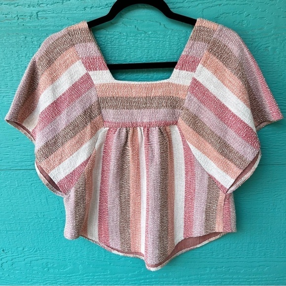 MADEWELL OVERSIZED BUTTERFLY TOP IN SHERBERT STRIPE SIZE XXS - Picture 7 of 9